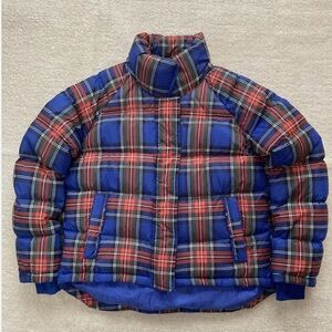 JW Anderson x Uniqlo Tartan Plaid Puffer Down Jacket Coat Sz Medium